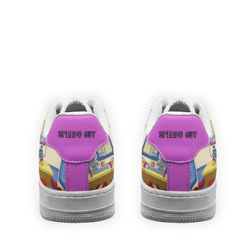 Speedo Guy Bob’s Burger Custom Air Sneakers