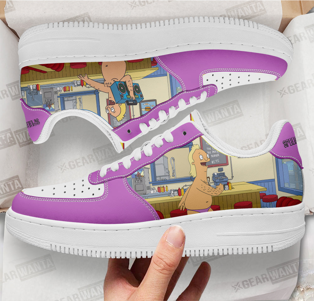 Speedo Guy Bob’s Burger Custom Air Sneakers
