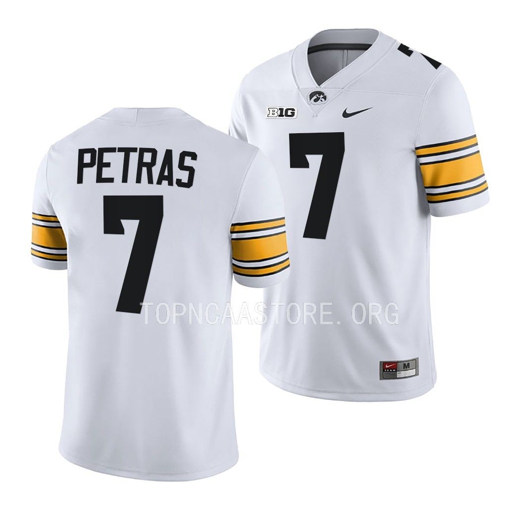 Spencer Petras Iowa Hawkeyes #7 White Jersey 2022 College Men's Uniform