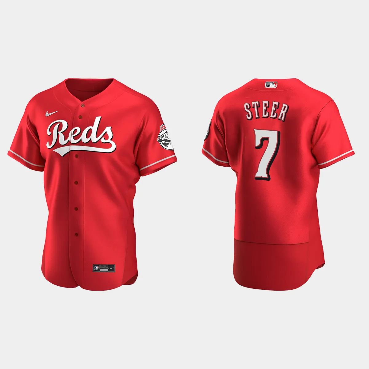 Spencer Steer Cincinnati Reds Alternate Jersey - Scarlet