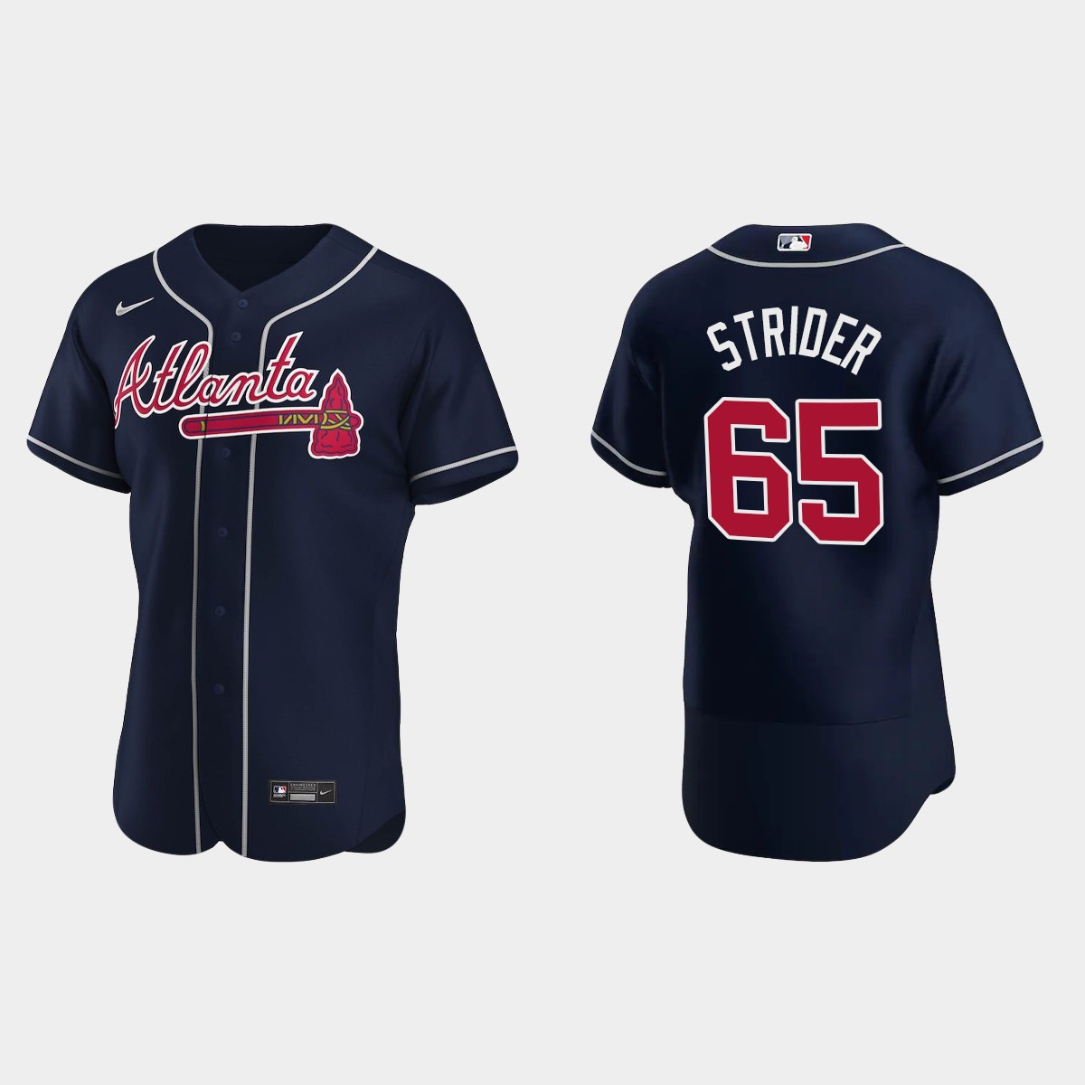 Spencer Strider Atlanta Braves Alternate Jersey - Navy