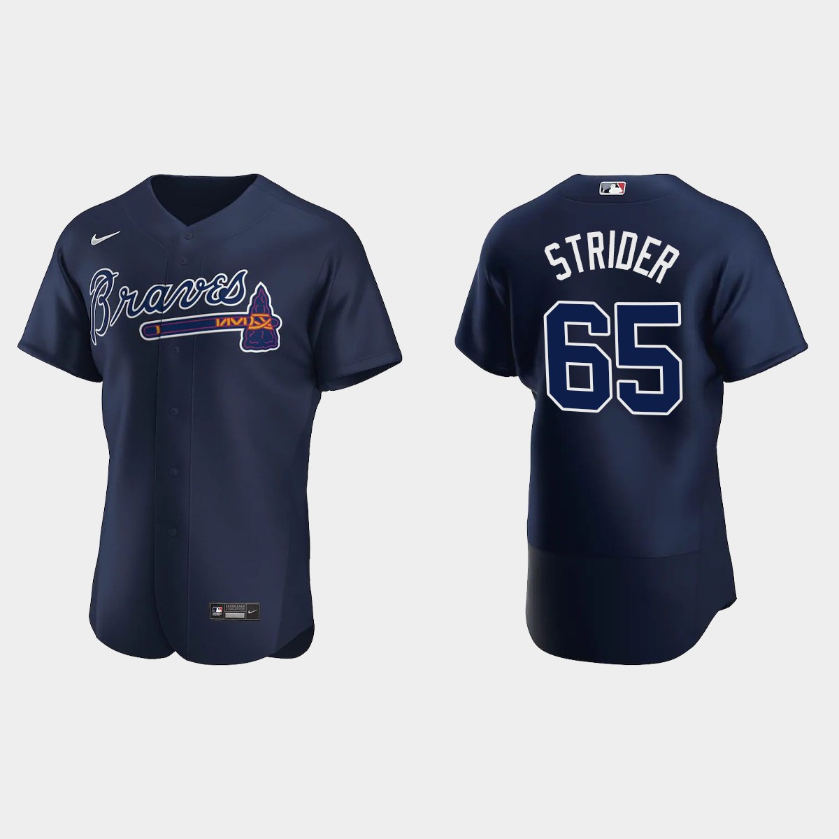 Spencer Strider Atlanta Braves Jersey - Navy