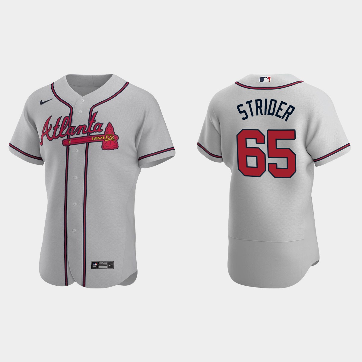 Spencer Strider Atlanta Braves Road Jersey - Gray