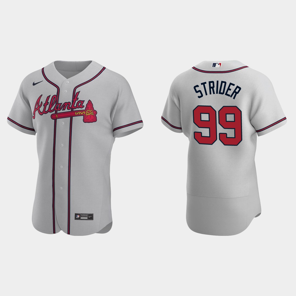Spencer Strider Atlanta Braves Road Jersey - Gray