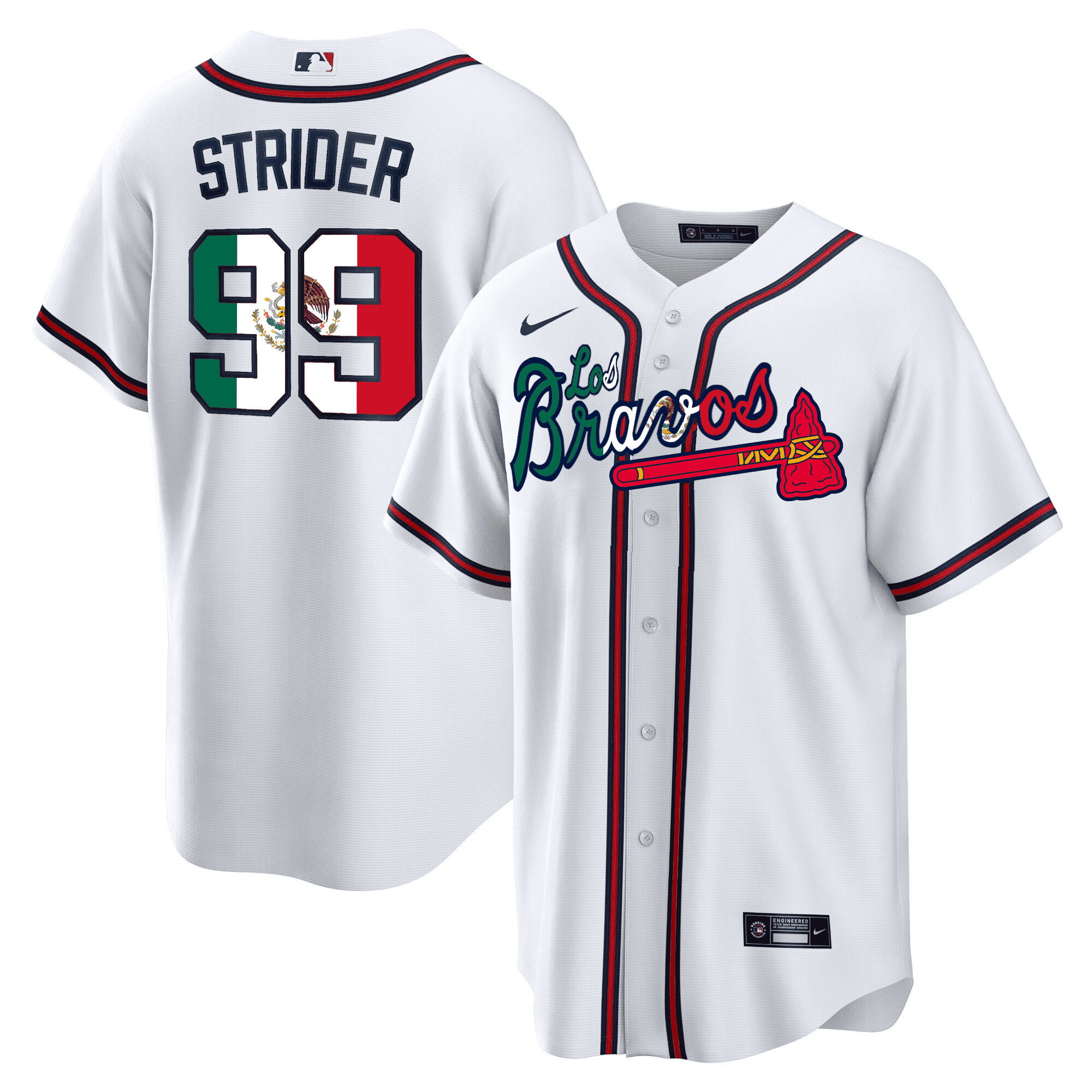 Spencer Strider Men's Atlanta Braves Los Bravos Special Mexico Edition White  Jersey - All Stitched