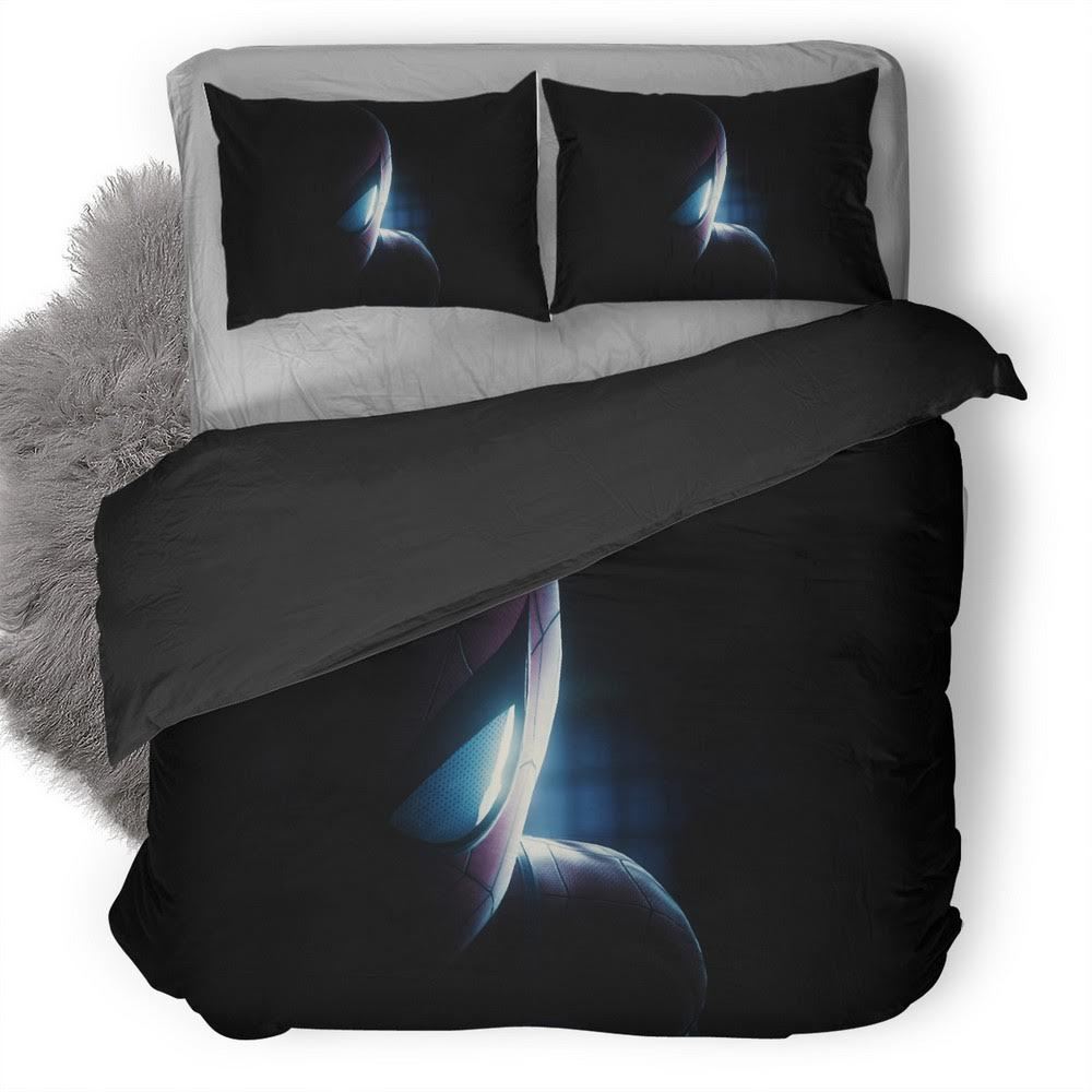 Spider-Man Half Mask Face Close-Up 3D Customized Duvet Cover Bedding Set