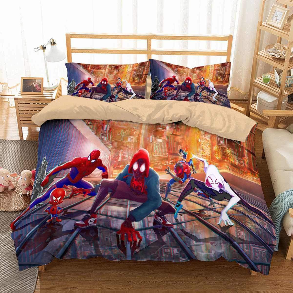 Spider-Man Into The Spider-Verse 3D Customized Duvet Cover Bedding Set