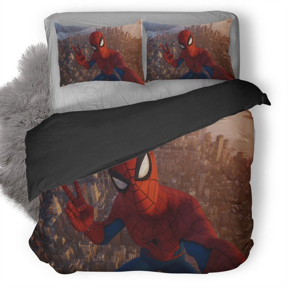 Spider-Man Nyc Skyscraper 3D Customized Duvet Cover Bedding Set