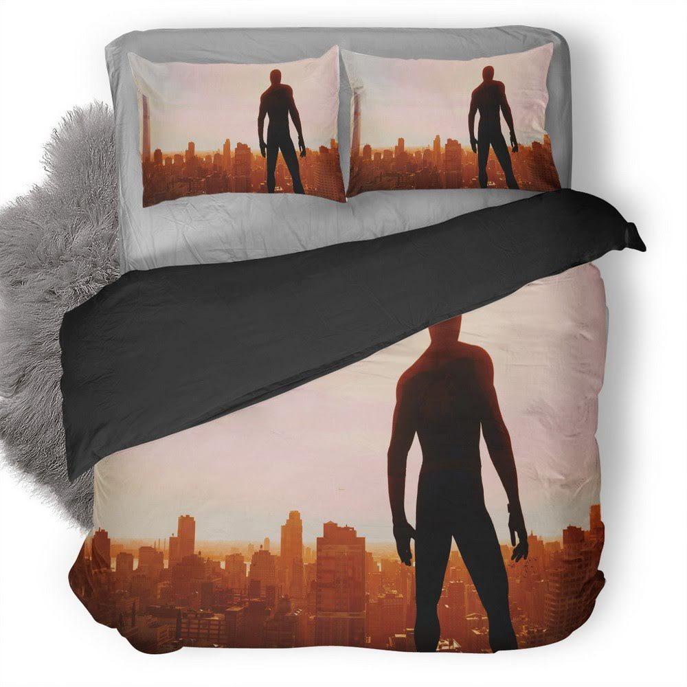 Spider-Man Skyline 3D Customized Duvet Cover Bedding Set