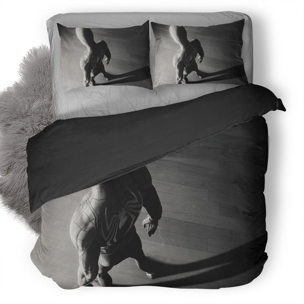 Spider-Man Spider Logo Monochrome 3D Customized Duvet Cover Bedding Set