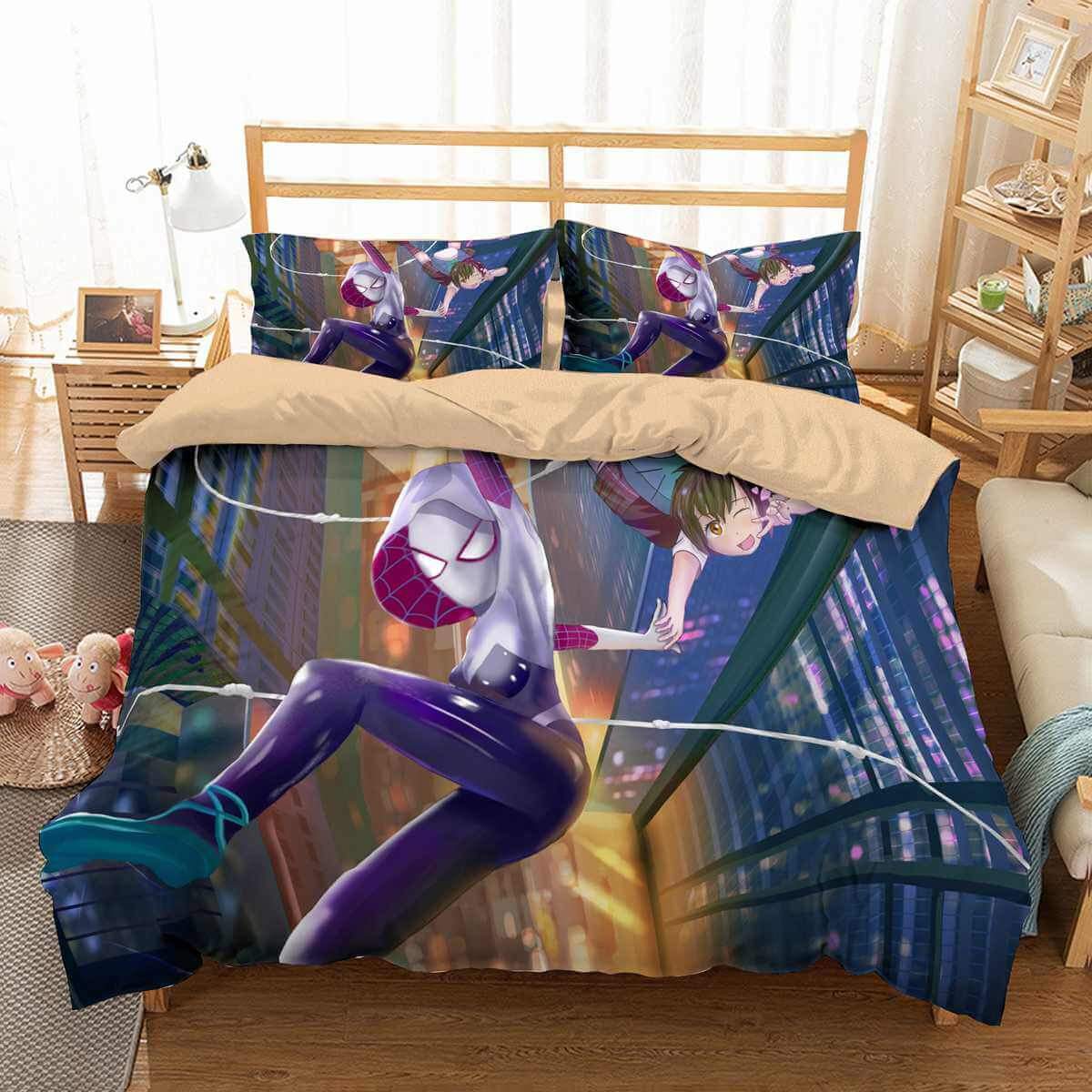 Spider Gwen 3D Customized Duvet Cover Bedding Set