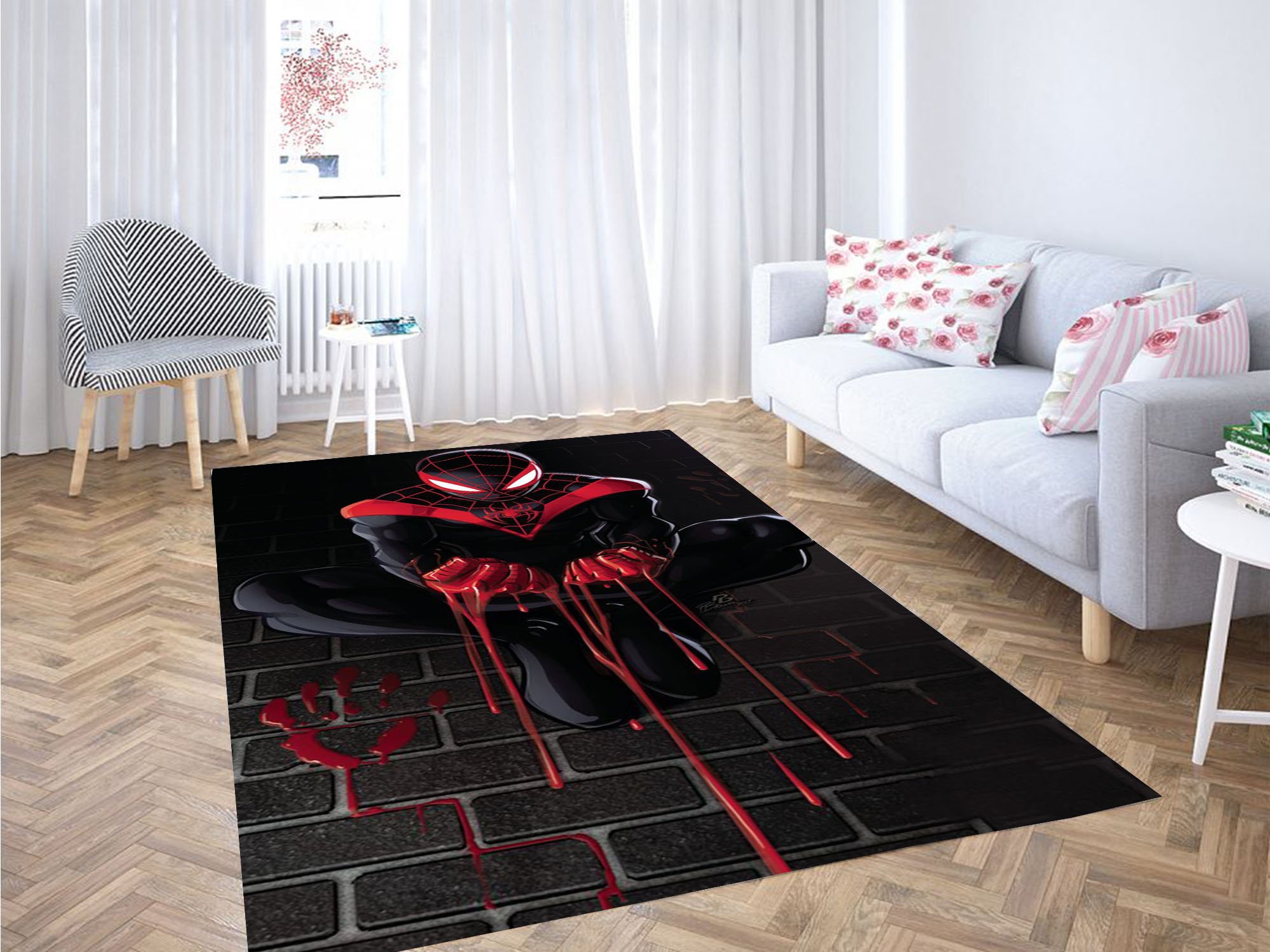 Spider Man Miles Morales Wallpaper Carpet Rectangle Rug