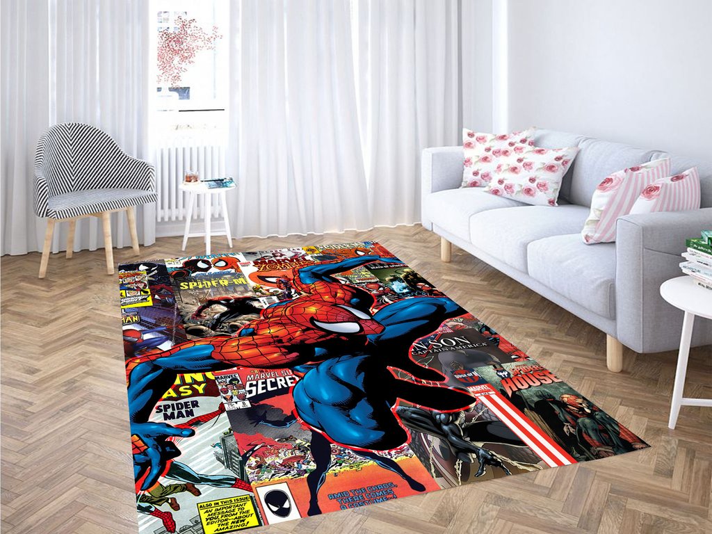 Spiderman Comic Living Room Modern Carpet Rectangle Rug