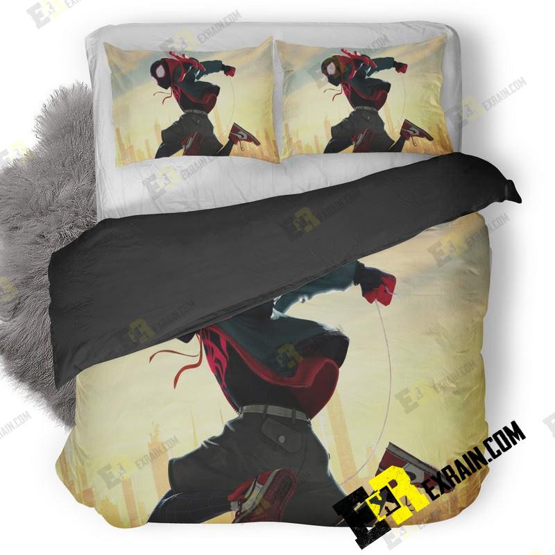 Spiderman Into The Spider Verse Movie 5K Official Poster Ab 3D Customized Duvet Cover Bedding Set