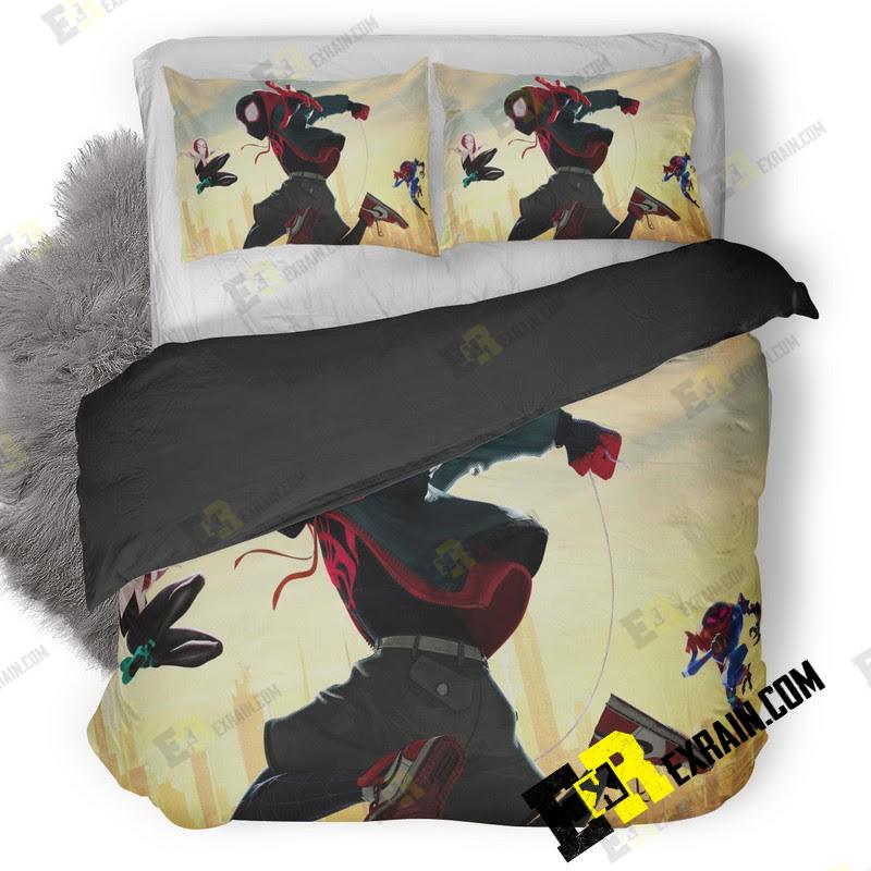 Spiderman Into The Spider Verse Movie Official Poster 5K 0O 3D Customized Duvet Cover Bedding Set