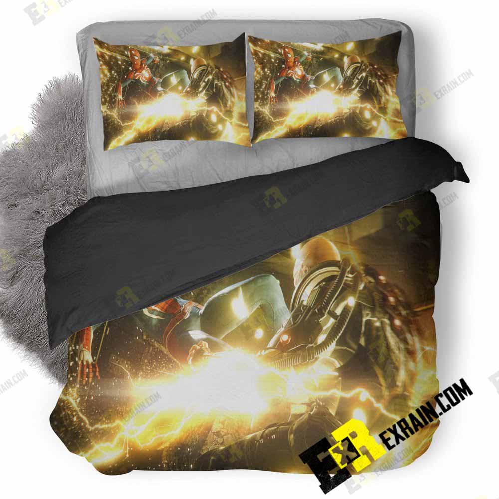 Spiderman Kicking Electro 8X 3D Customized Duvet Cover Bedding Set