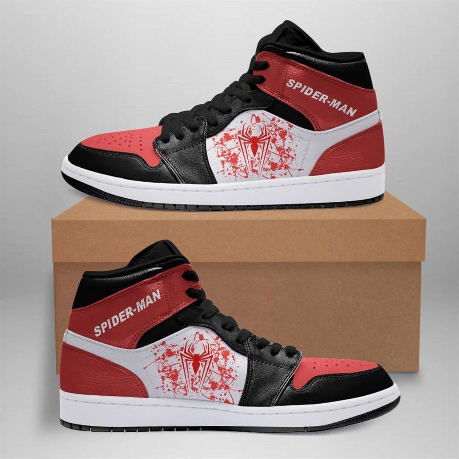 Spiderman Marvel 2 High Top Air Jordan Sneaker, Air Jordan Hightop
