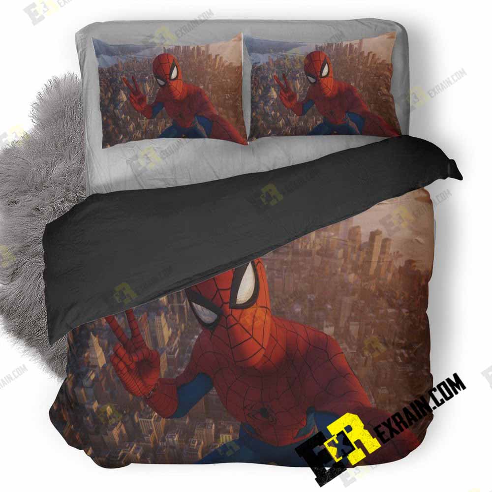 Spiderman Nyc Skyscraper B8 3D Customized Duvet Cover Bedding Set