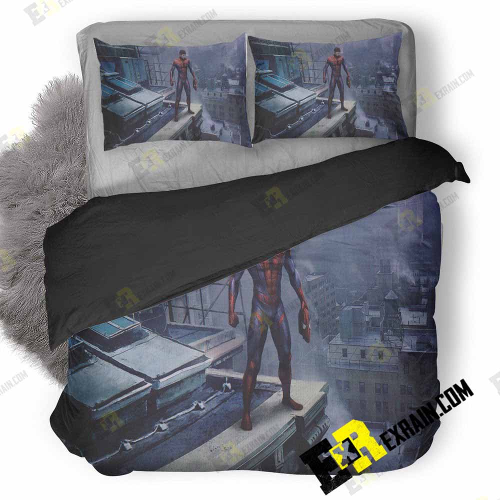 Spiderman Peter Parker Standing On A Rooftop Ix 3D Customized Duvet Cover Bedding Set