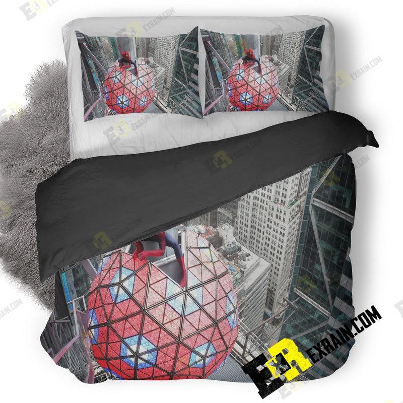Spiderman Swing Into Times Square Lm 3D Customized Duvet Cover Bedding Set