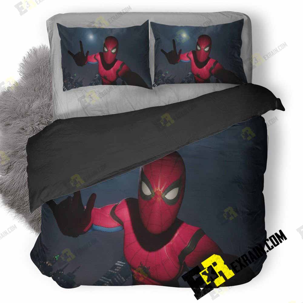 Spiderman Taking Selfie With Moon De 3D Customized Duvet Cover Bedding Set