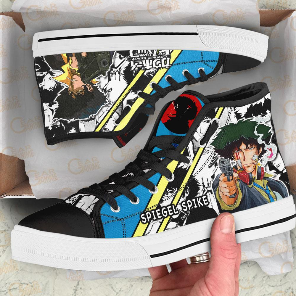 Spiegel Spike High Top Shoes Custom Manga Anime Cowboy Bebop Sneakers