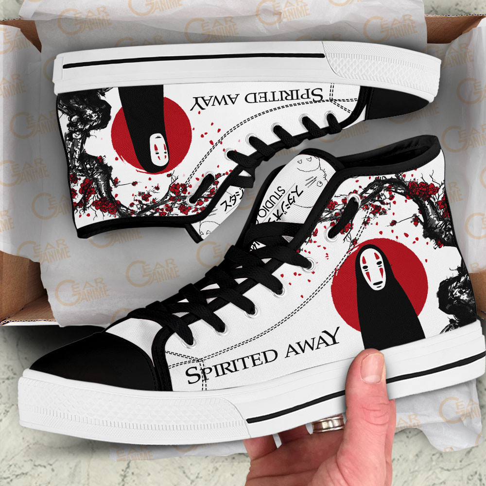 Spirited Away Kaonashi Anime Custom High Top Shoes Japan Style
