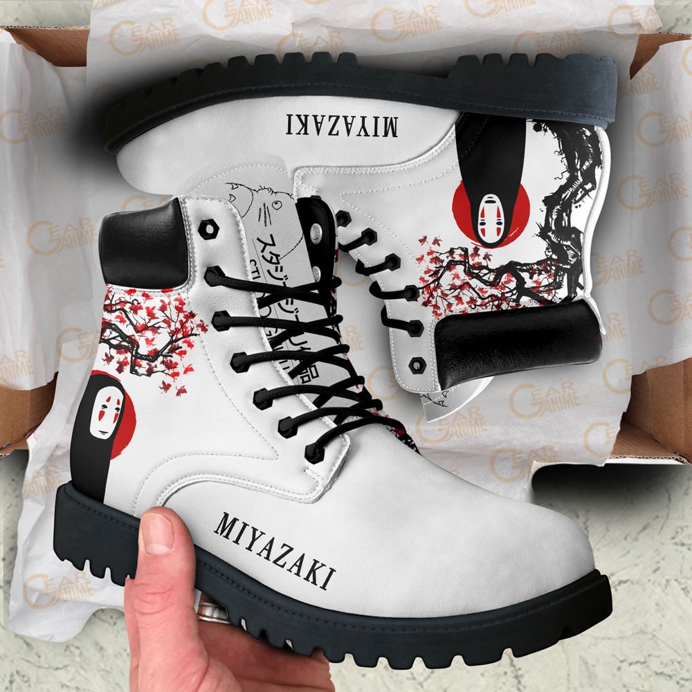 Spirited Away Kaonashi Boots Anime Custom Shoes Japan Style