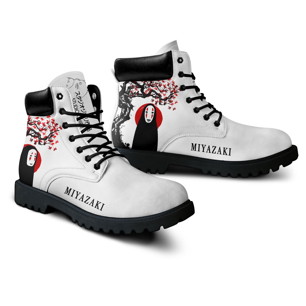Spirited Away Kaonashi Boots Anime Custom Shoes Japan Style