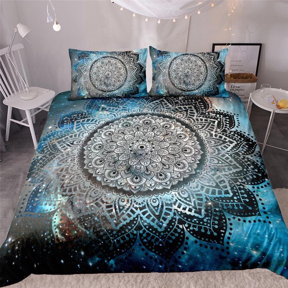 Spiritual Ritual Galaxy Mandala 3D Customized Duvet Cover Bedding Set