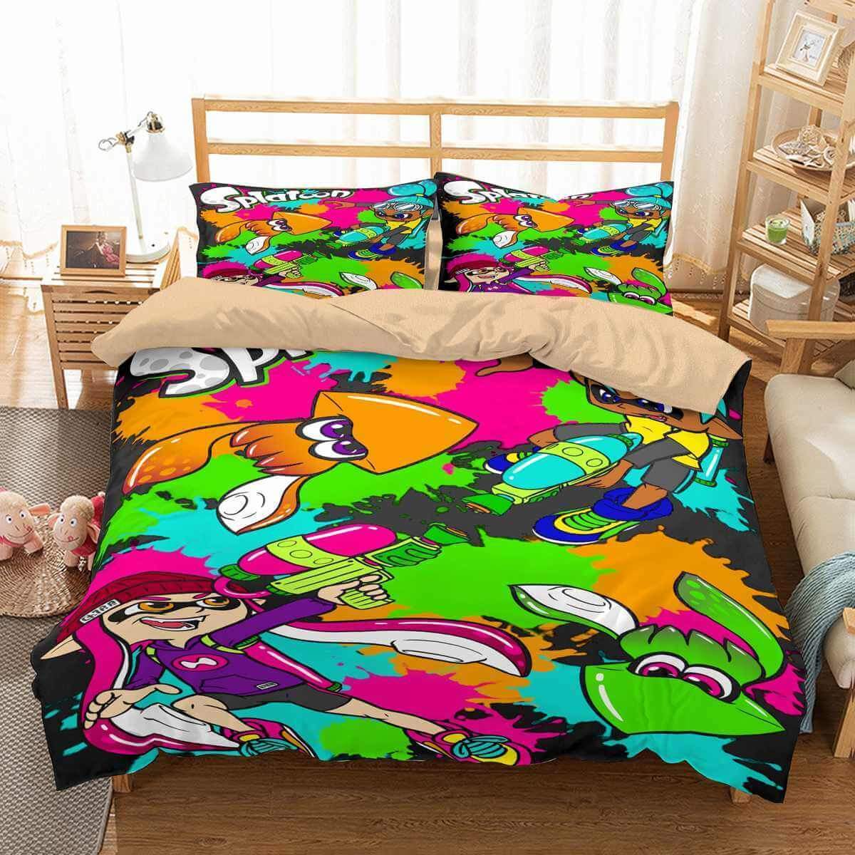 Splatoon 3D Customized Duvet Cover Bedding Set