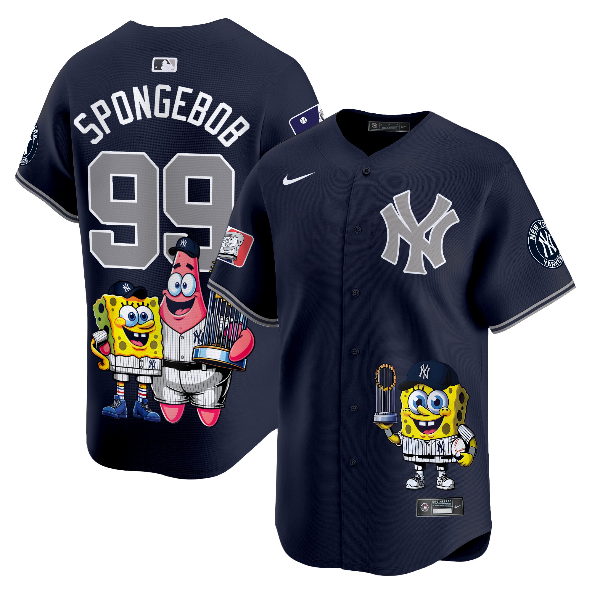 SpongeBobUnisex New York Yankees SpongeBob SquarePants Vapor Premier Limited Alternate Jersey - Printed
