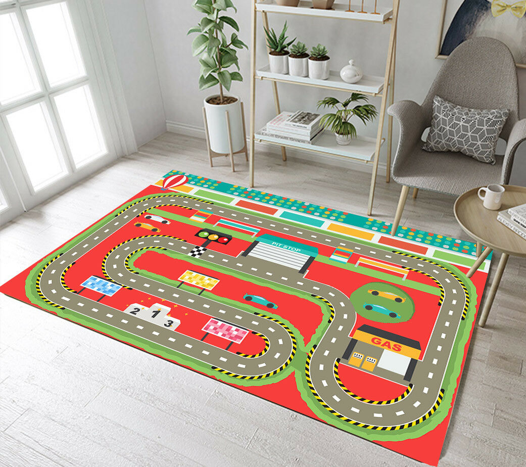 Sport Car Racing Track Playmat Rectangle Rug