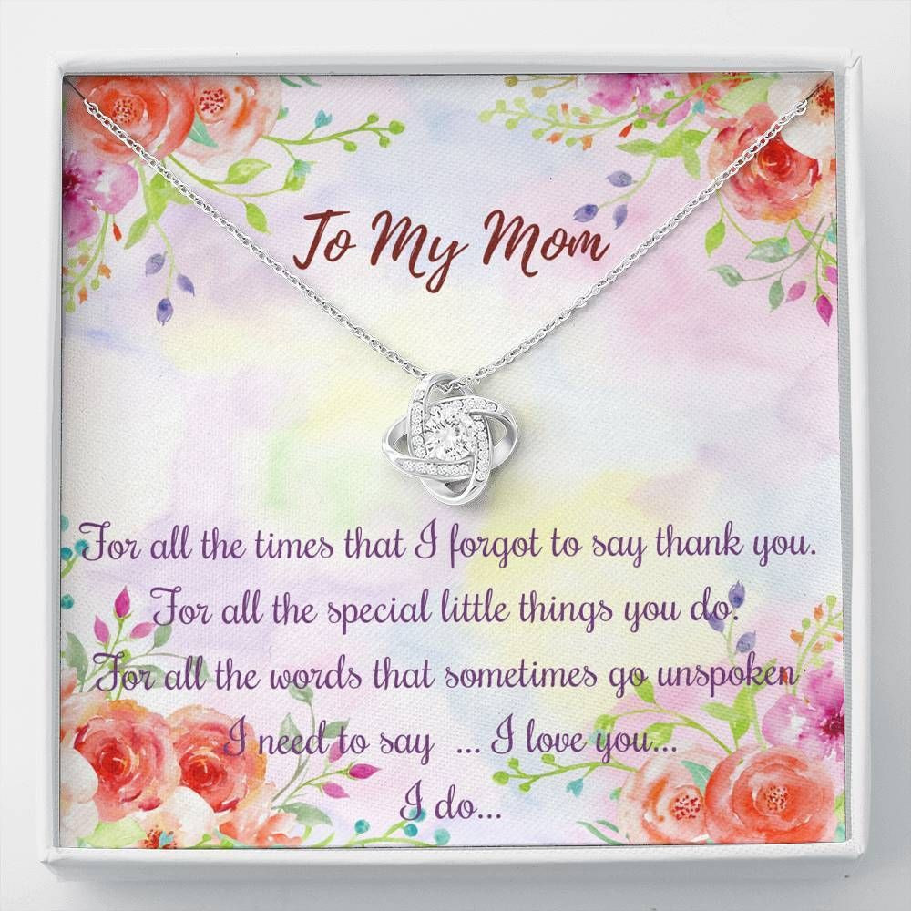 Spring Season Background Gift For Mom Love Knot Necklace Thank You