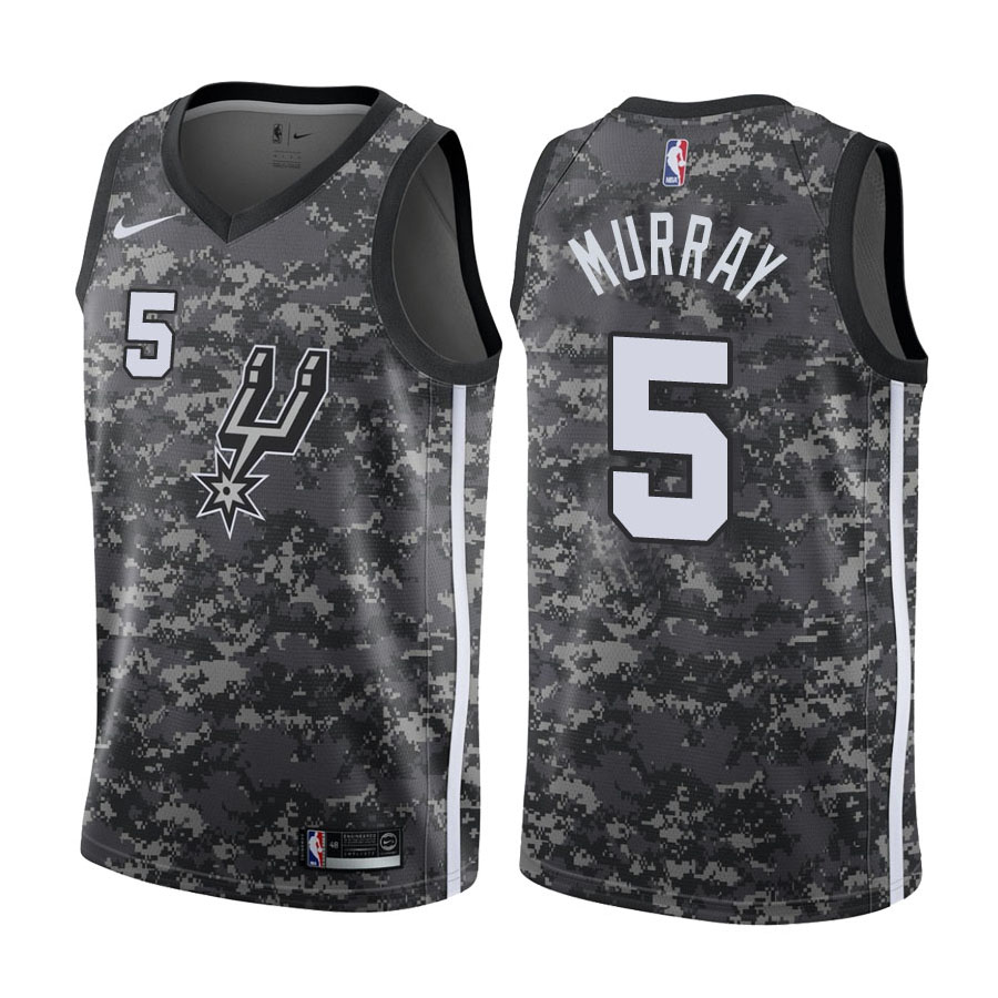 Spurs Male Dejounte Murray #5 City Edition Camo Jersey