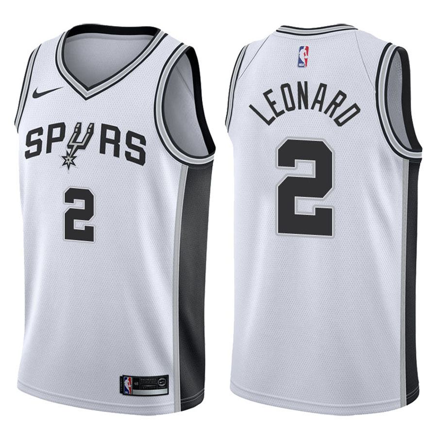 Spurs Male Kawhi Leonard #2 2017-18 Association White Jersey