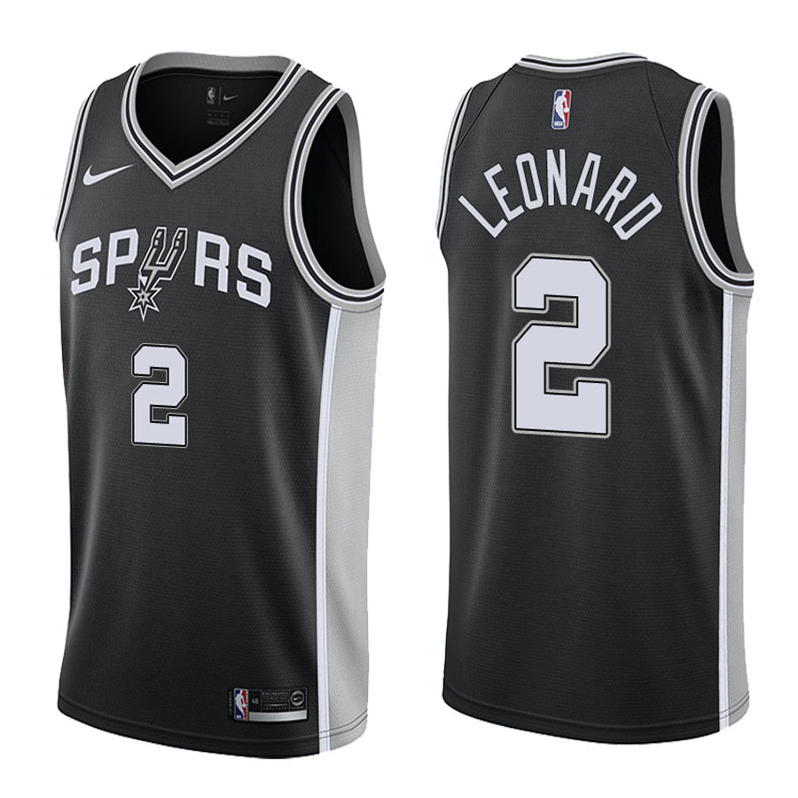 Spurs Male Kawhi Leonard #2 2017-18 Icon Black Jersey