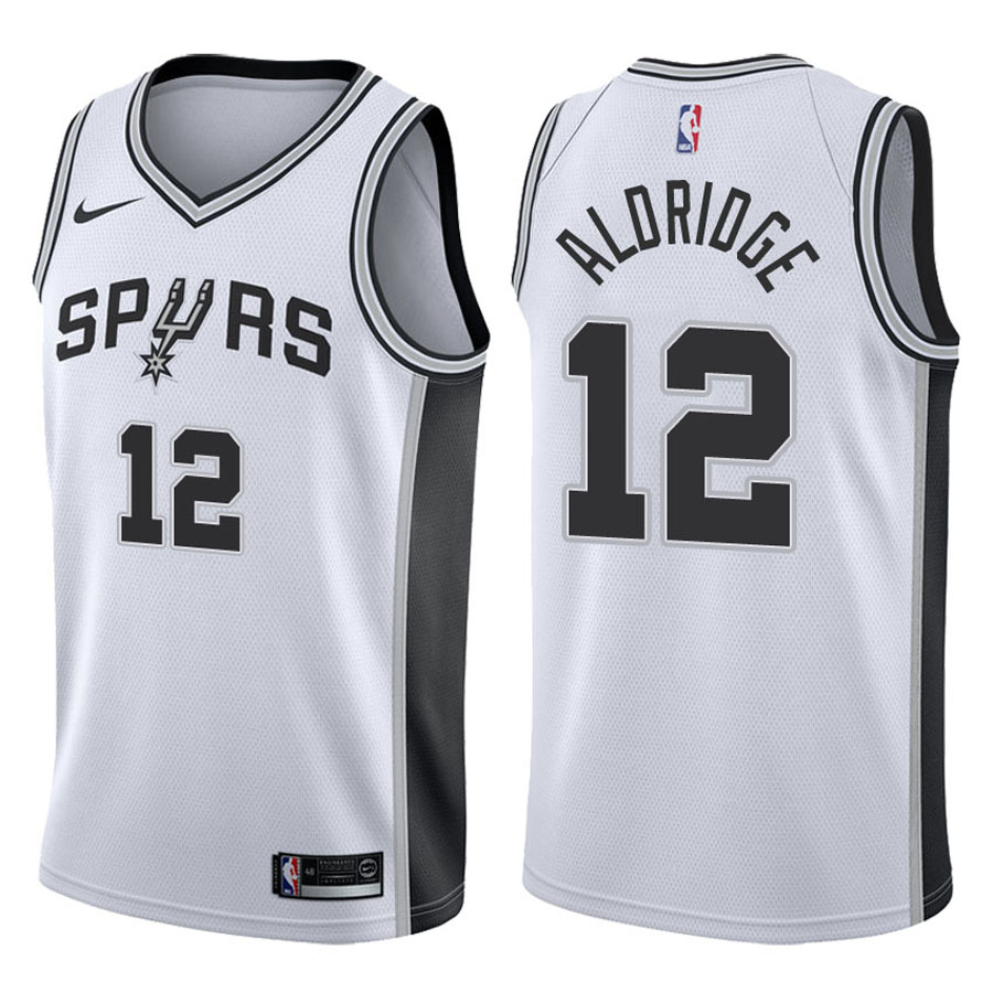 Spurs Male LaMarcus Aldridge #12 2017-18 Association White Jersey