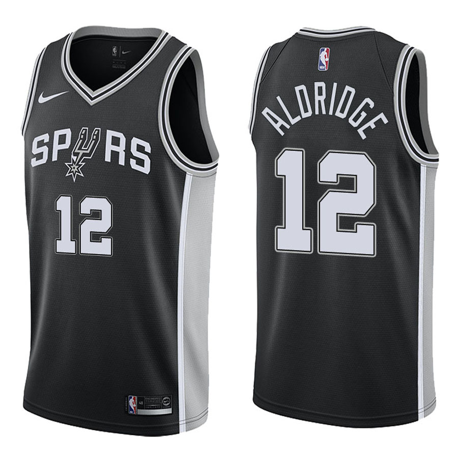 Spurs Male LaMarcus Aldridge #12 2017-18 Icon Black Jersey