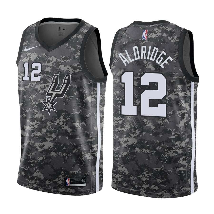 Spurs Male LaMarcus Aldridge #12 City Edition Camo Jersey