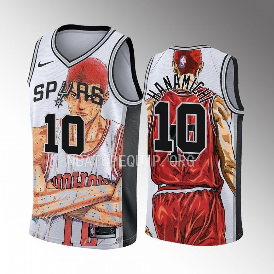 Spurs Sakuragi Hanamichi Jeremy Sochan Black Jersey #10 Fashion