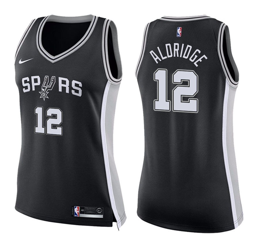 Spurs Women LaMarcus Aldridge #12 2017-18 Icon Black Jersey