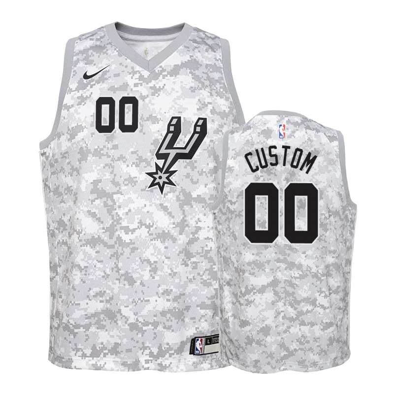 Spurs Youth Custom #00 Earned Camo Jersey