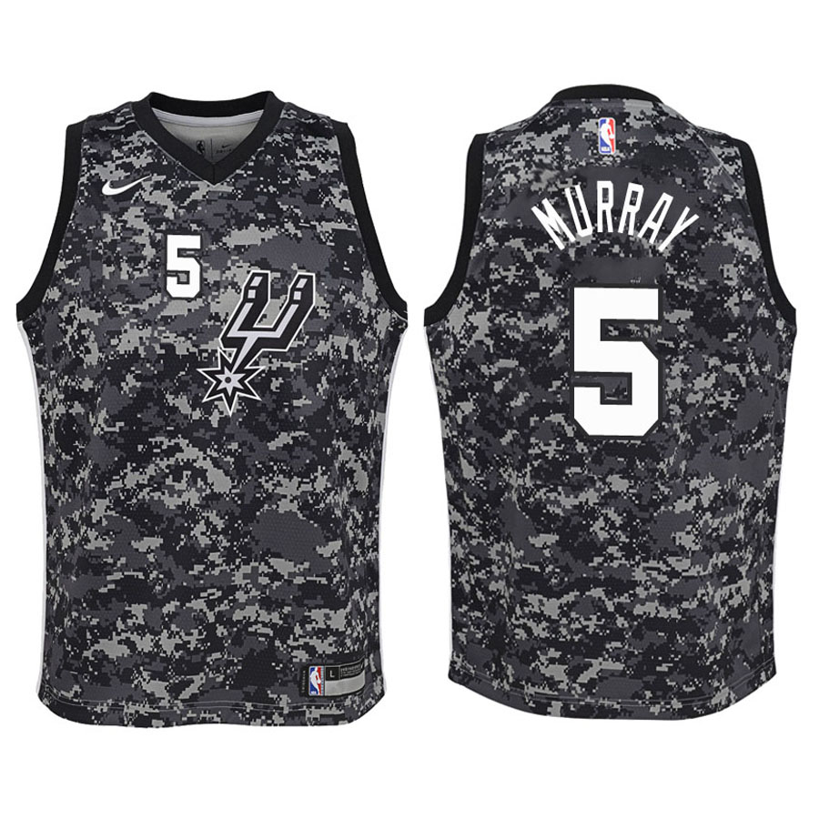Spurs Youth Dejounte Murray #5 City Edition Camo Jersey