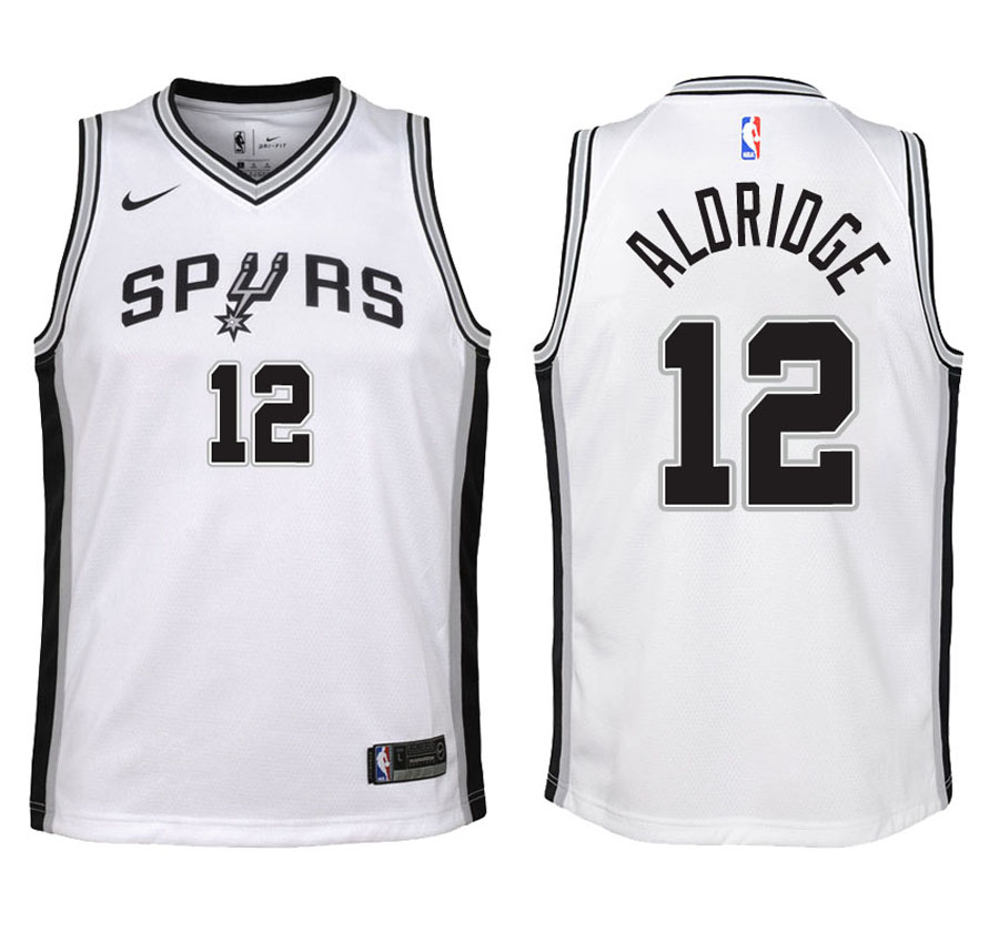 Spurs Youth LaMarcus Aldridge #12 2017-18 Association White Jersey