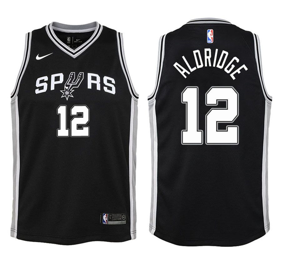 Spurs Youth LaMarcus Aldridge #12 2017-18 Icon Black Jersey