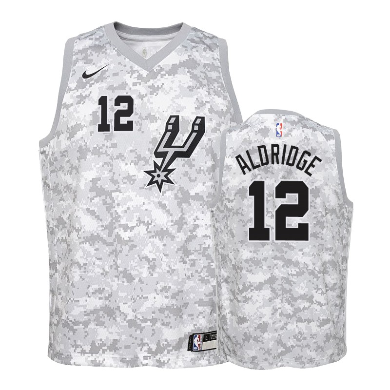 Spurs Youth LaMarcus Aldridge #12 Earned Camo Jersey