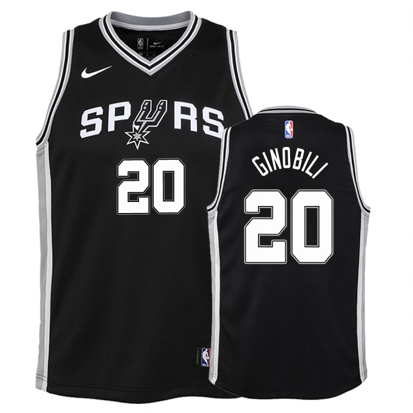 Spurs Youth Manu Ginobili #20 Icon Black Jersey