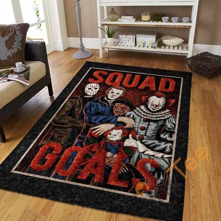 Squad Goals Horror Characters Halloween Area Rectangle Rug