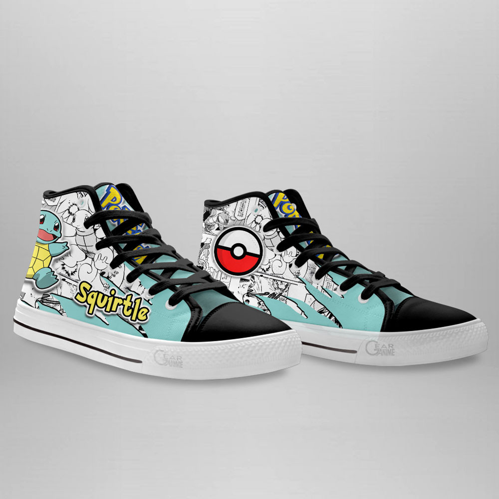 Squirtle High Top Shoes Custom Pokemon Anime Sneakers Mix Manga